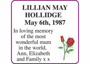 LILLIAN MAY HOLLIDGE