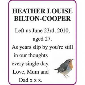 HEATHER LOUISE BILTON-COOPER