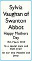 Sylvia Vaughan of Swanton Abbot